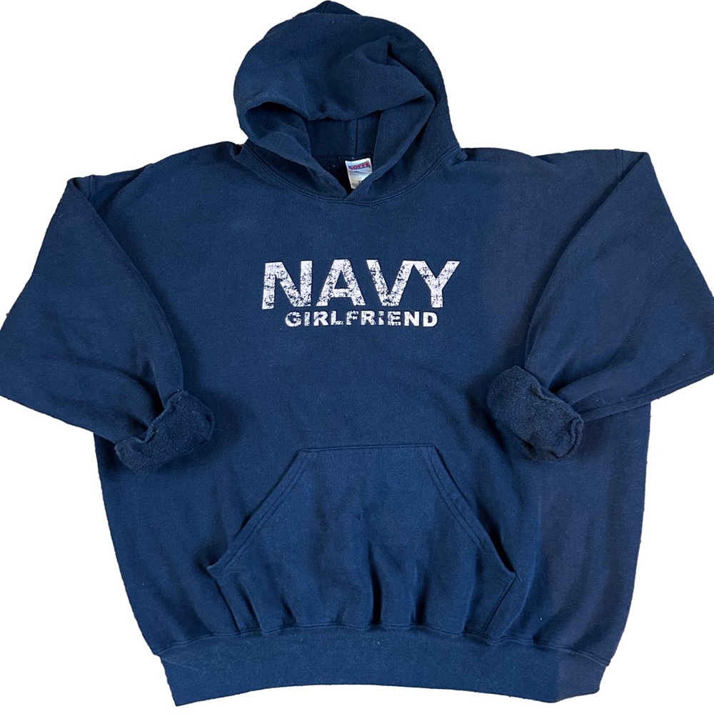 Vintage Navy Girlfriend Oversized Hoodie Sweatshirt